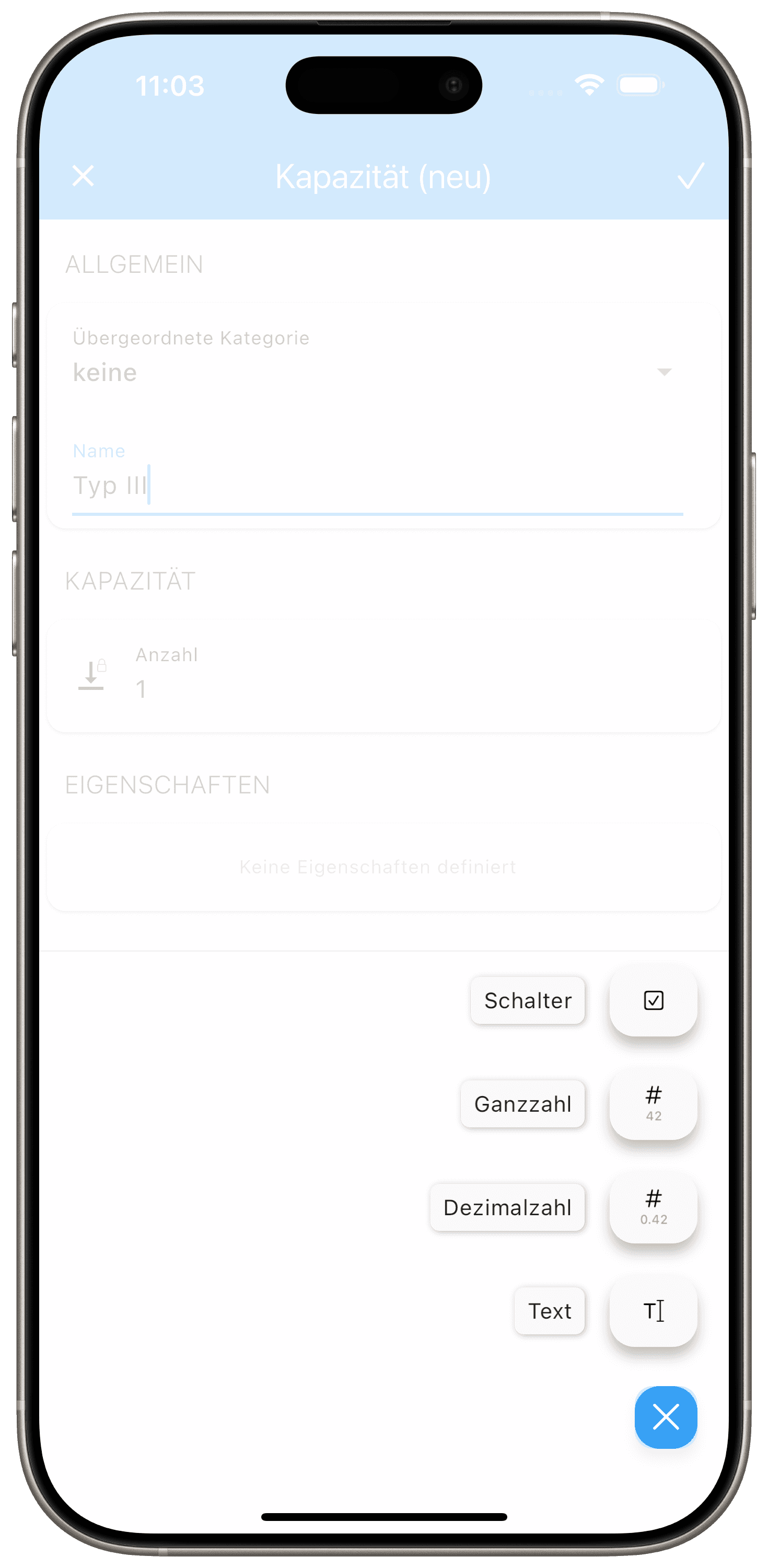 Anlegen einer Eigenschaft